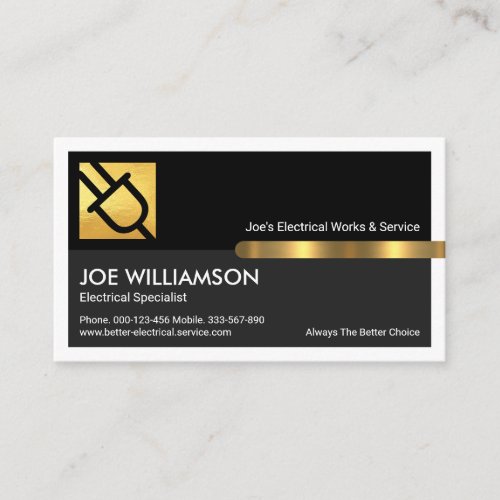Electricians Creative Frame Gold Tab Business Card