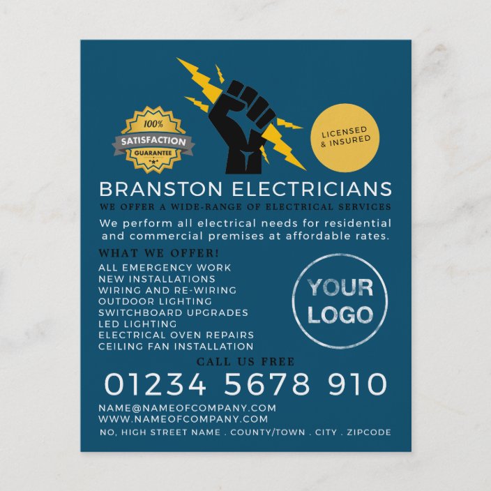 Electricians Fist, Electrician Advertising Flyer