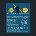 Electricians Fist, Electrician Advertising Flyer<br><div class="desc">Electricians Fist,  Electrician Advertising Flyers By The Business Card Store.</div>