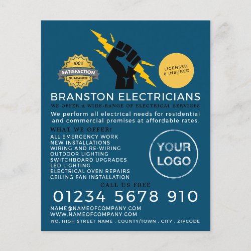 Electricians Fist Electrician Advertising Flyer