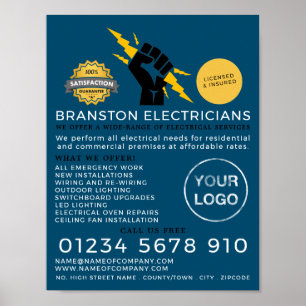 Electricians Fist, Electrician Advertising Poster