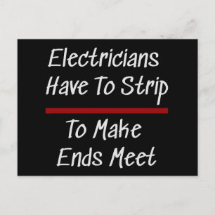 Electricians Joke Funny Novelty Humor Electrical Postcard