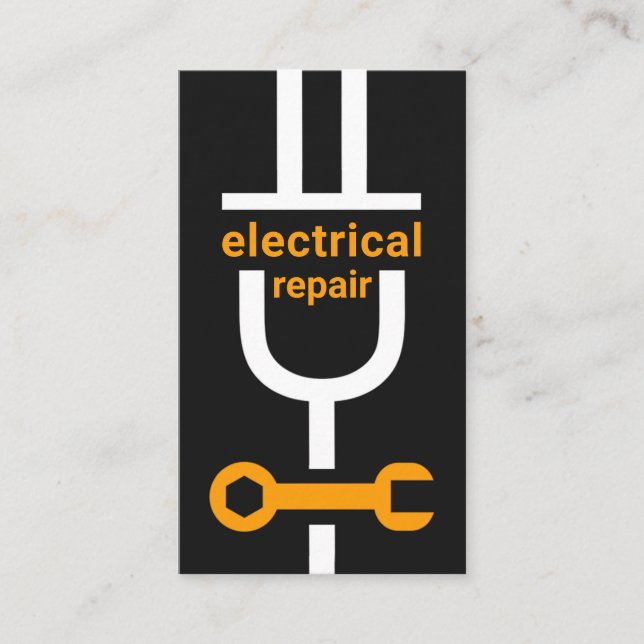 Electrician's Power Plug Lights Repair Business Card (Front)