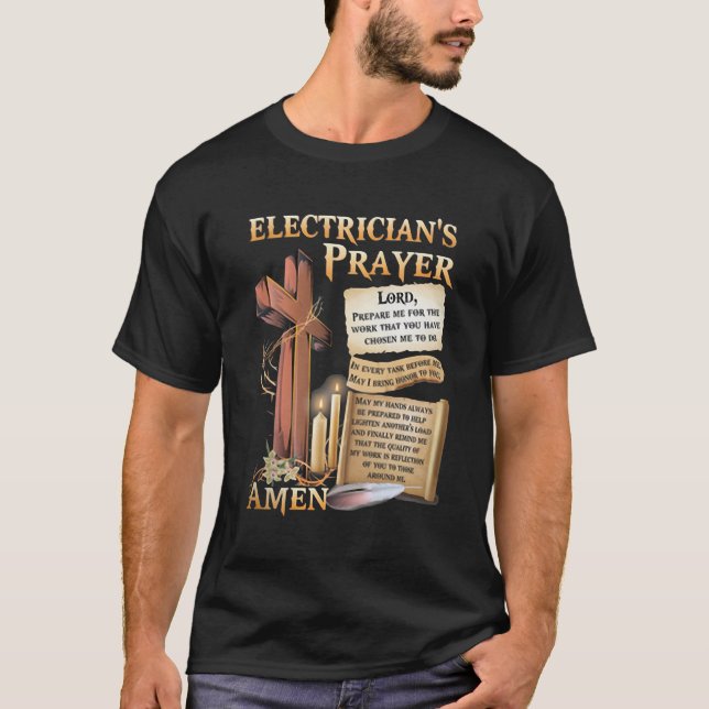 Electrician's prayer Amen T-Shirt (Front)