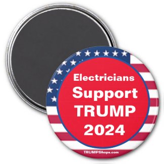 Electricians Support TRUMP 2024 Red Refrigerator Magnet