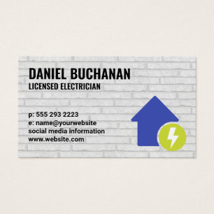 Electricity and Home Icon   Brick Wall