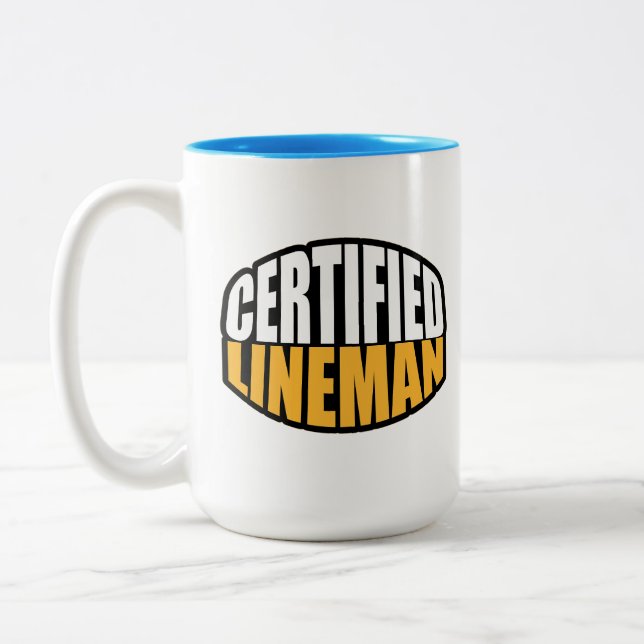 Electricity Certified Lineman Two Tone Coffee Mug  (Left)