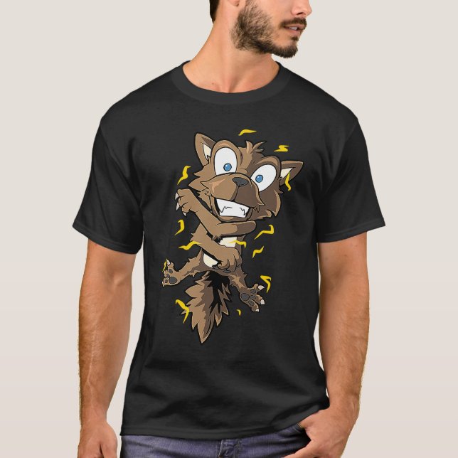 Electricity Electrocuted  Electrified Cat T-Shirt (Front)