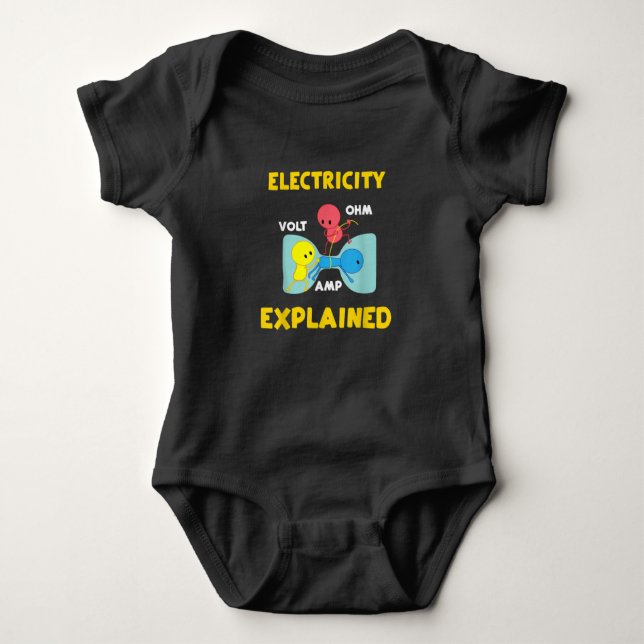 Electricity Explained Baby Bodysuit (Front)