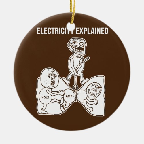 Electricity Explained Electricity Physics Nerd Ceramic Ornament