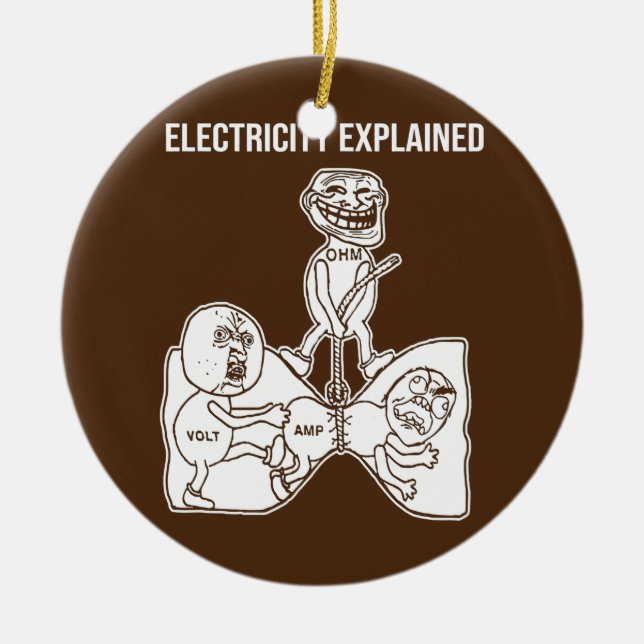 Electricity Explained Electricity Physics Nerd Ceramic Ornament (Front)