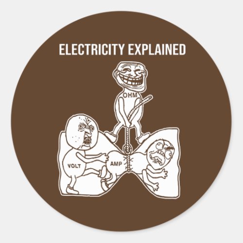 Electricity Explained Electricity Physics Nerd Classic Round Sticker