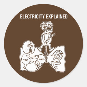 Electricity Explained Electricity Physics Nerd Classic Round Sticker