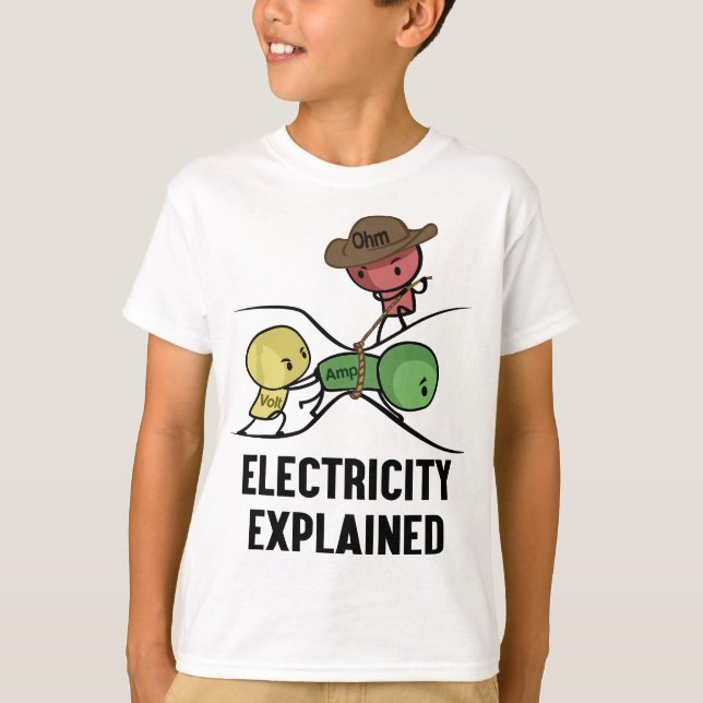 Electricity Explained Physics Nerd Gift I Teacher  T-Shirt (Front)