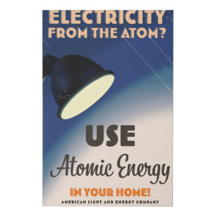 Electricity from the Atom? Faux Canvas Print