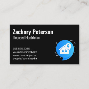Electricity Icon and House Business Card