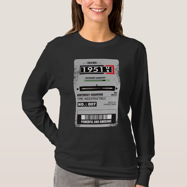 electricity meter Three phase meter birthday 1951 T-Shirt (Front)
