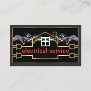Electricity Powers Gold Home Wiring Frame Business Card