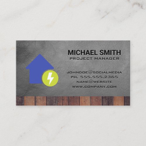 Electricity  Tools  Wood Leather Background Business Card