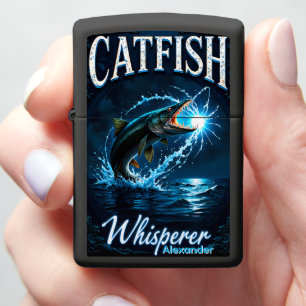 Electrified Catfish Personalized Midnight Leap Zippo Lighter