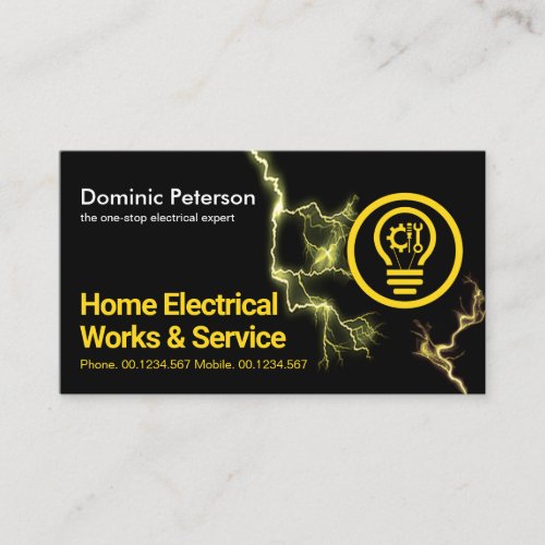 Electrified Home Bulb Lightning Business Card