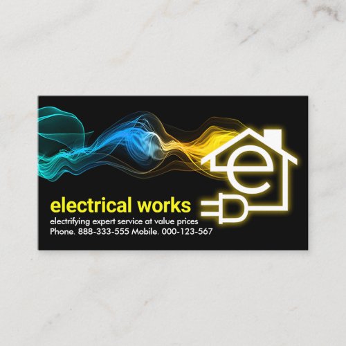 Electrified Letter_e Circuit Wiring Business Card