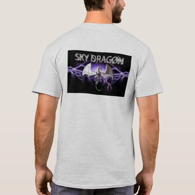 Electrified Sky Dragon with Lighting Storm T-Shirt (Back)