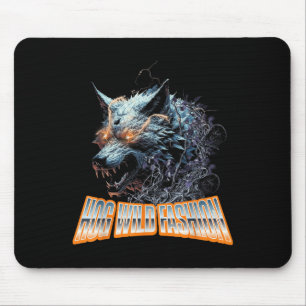 Electrified Wolf Chaos Animal Rage Energy Mouse Pad