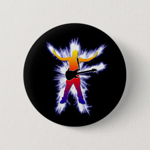 Electrifying Bass Player Graphic Button
