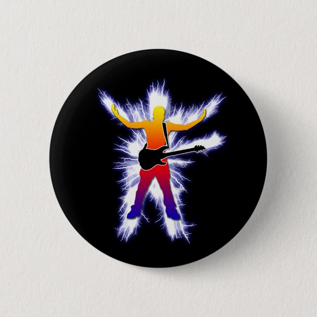 Electrifying Bass Player Graphic Button (Front)