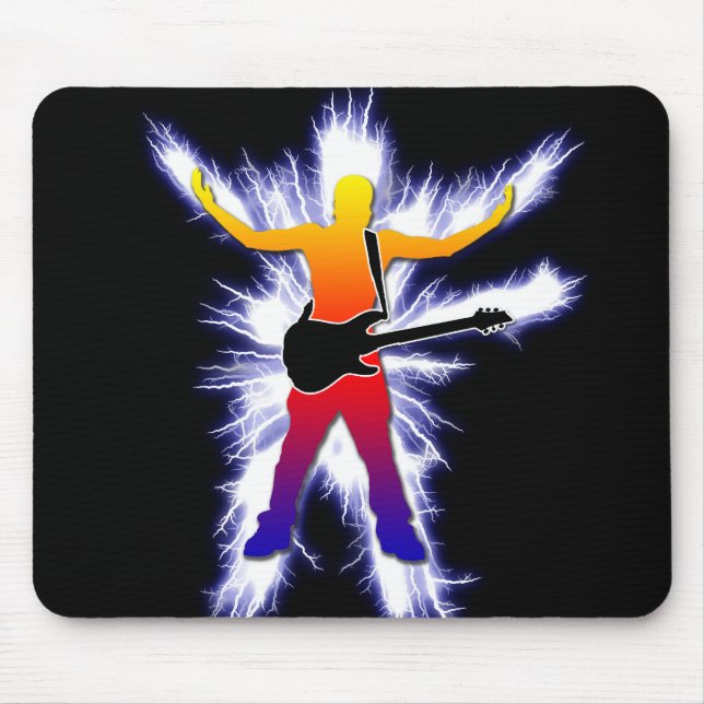 Electrifying Bass Player Graphic Mouse Pad (Front)