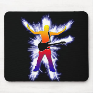 Electrifying Bass Player Graphic Mouse Pad