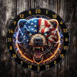 Electrifying Bear Spirit of the Wild Dart Board<br><div class="desc">1. Introducing a striking dart board that combines the thrill of the game with a bold statement piece for your space. This unique dart board features a captivating image of a grizzly bear adorned with the American flag, making it a perfect addition for those who appreciate wildlife and patriotism. The...</div>