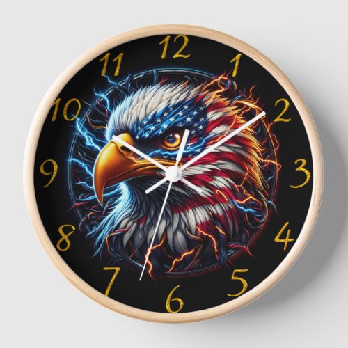 Electrifying Eagles Circle Clock