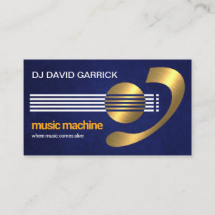 Electrifying Gold Creative Guitar Bassist Musician Business Card