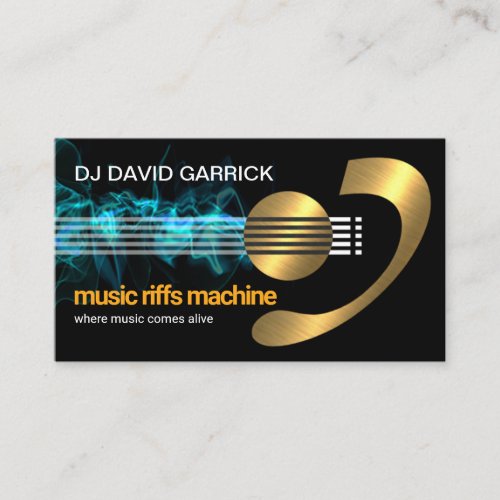 Electrifying Gold Electric Guitar Lead Bassist Business Card