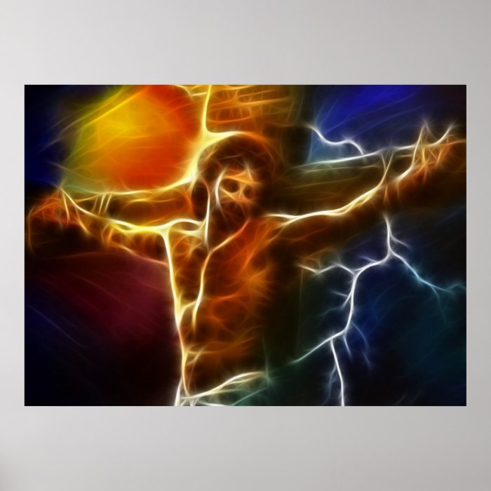 Electrifying Jesus Crucifixion Posters