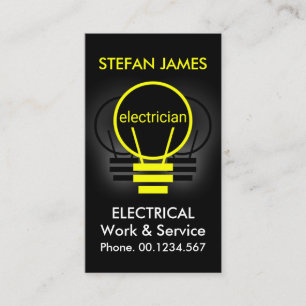 Electrifying Light Bulb Electrician Business Card
