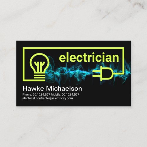 Electrifying Lightning Powers Electrical Wiring Business Card