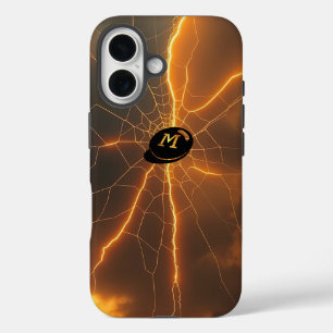 Electrifying Lightning Web in Storm iPhone 16 Case