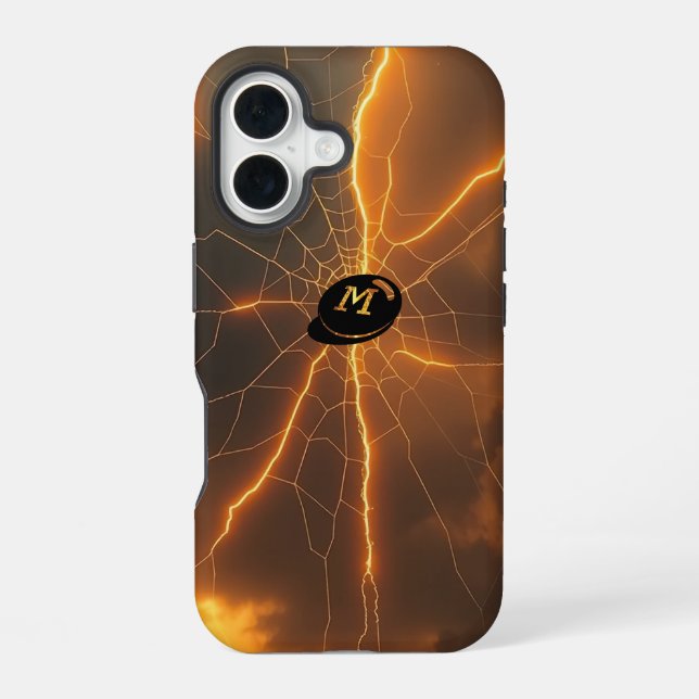 Electrifying Lightning Web in Storm Iphone Case (Back)