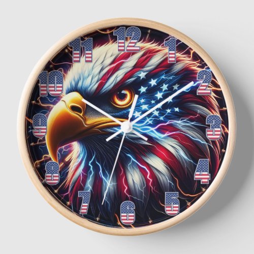 Electrifying Majesty Eagles  Clock