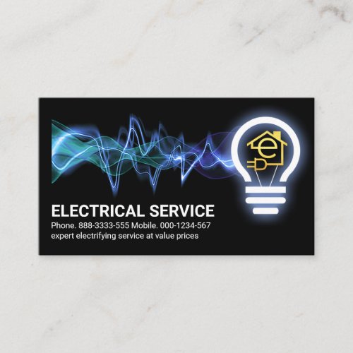 Electrifying Power Charging Bulb Business Card