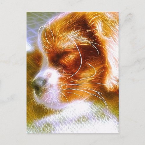 Electrifying Puppy King Charles Spaniel Postcard