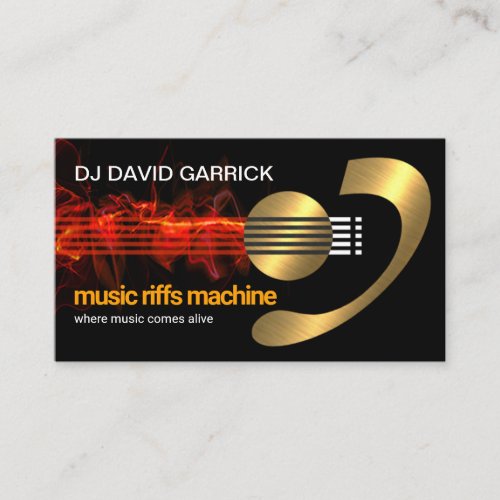 Electrifying Red Gold Electric Guitar Lead Bassist Business Card