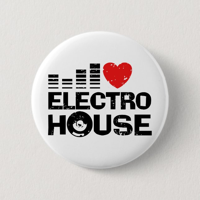 Electro House Pinback Button (Front)