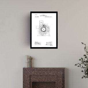 Electro magnetic motor Nikola Tesla patent  Framed Art