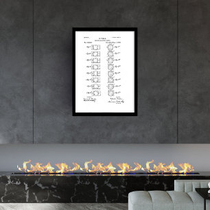 Electro magnetic motor Nikola Tesla patent  Framed Art