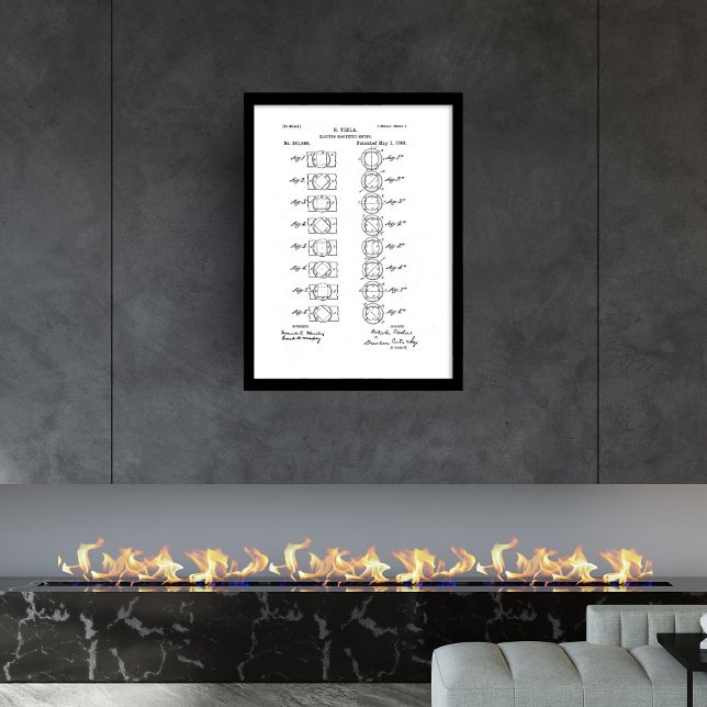 Electro magnetic motor Nikola Tesla patent  Framed Art (Electro magnetic motor Nikola Tesla patent Framed Art)