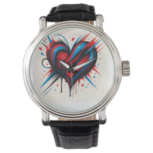 “Electro Passion Heart – Vibrant Abstract Love T-S Watch